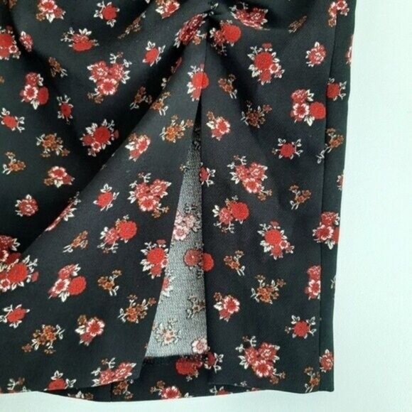 ZARA Side Slit Ruched Mini Skirt Floral Sz S - Picture 9 of 12